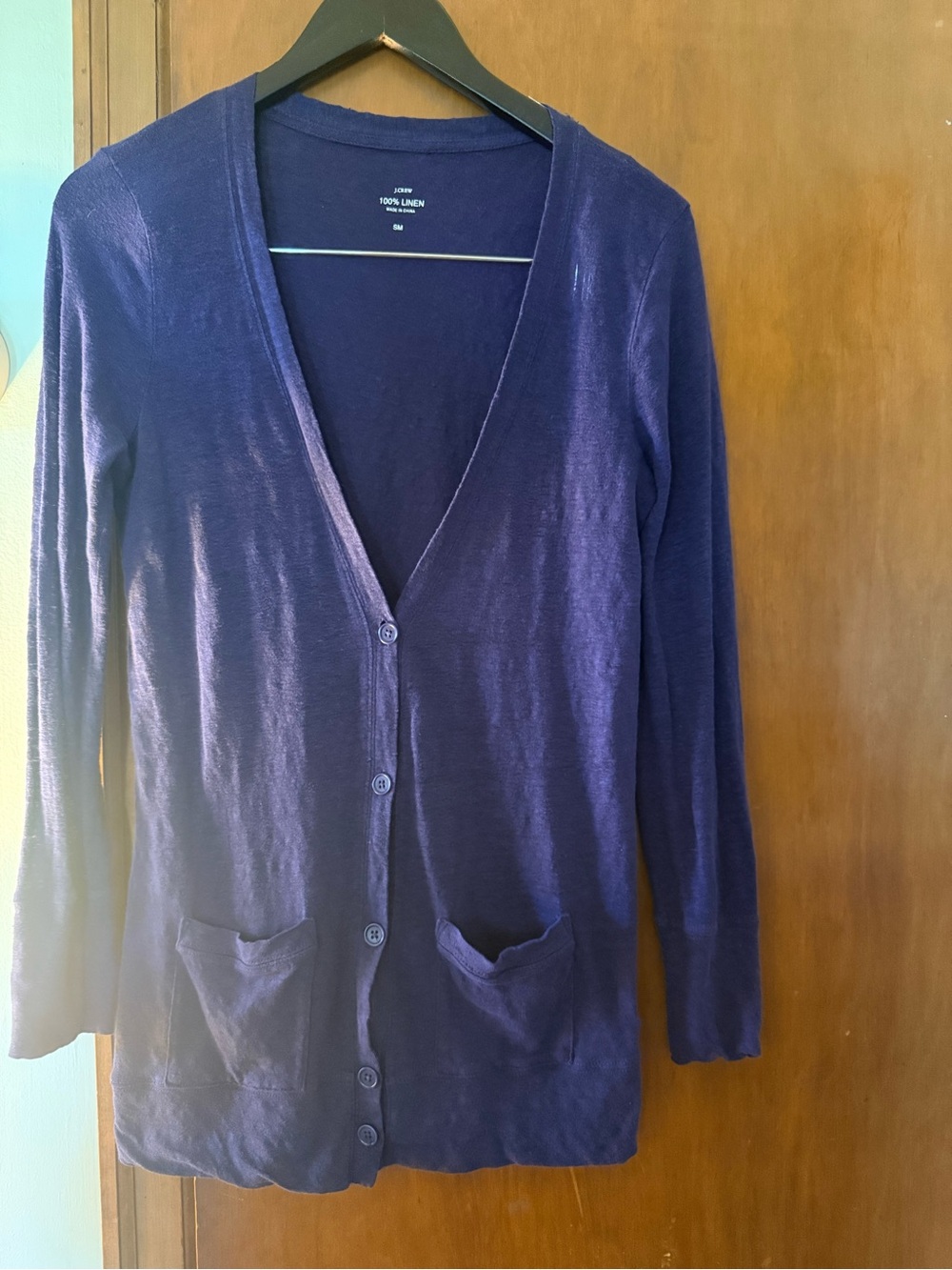 J. Crew Deep Navy V-Neck Button Front Cardigan